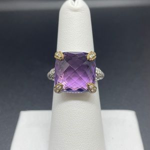Gold plated silver Amethyst ring